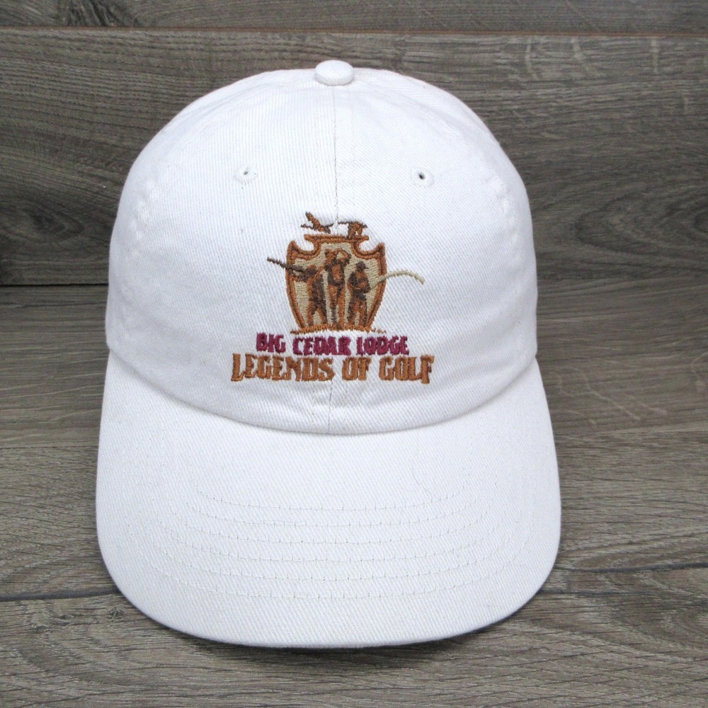 Big Cedar Lodge Hat Legends of Golf Cap Mens Strapback White Bass Pro Shops Golf